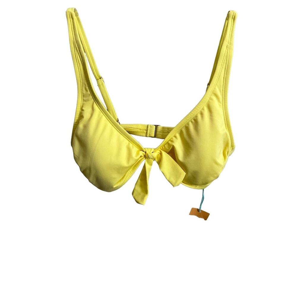 Kona Sol Bikini Top NWT Women‎ Size S Banana Yellow Bralette Adjustable